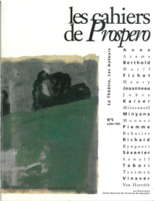 Couverture de la revue Les Cahiers de Prospero n°5